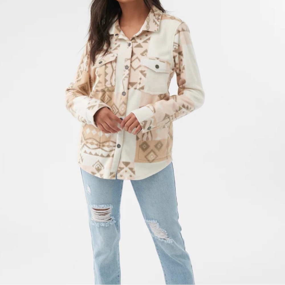 O’Neill Zuma Super Fleece Women's Beige Patterned Jacket